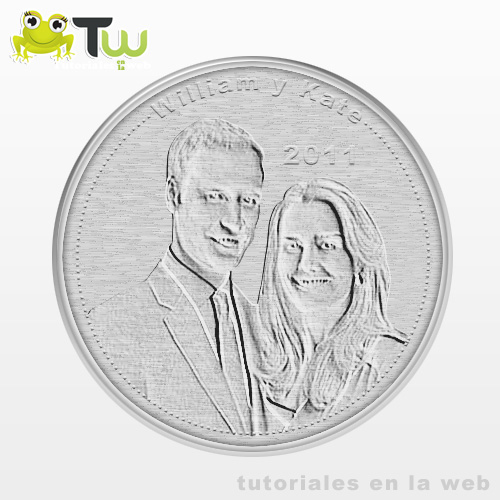 William y Kate moneda Photoshop