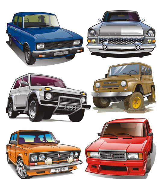 Stock Vector: Soviet cars