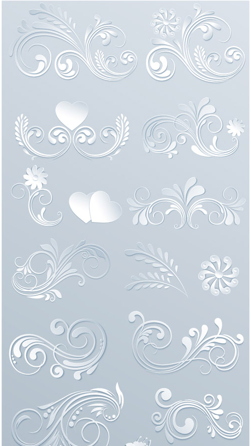 Abstract 3D Floral Vector Set